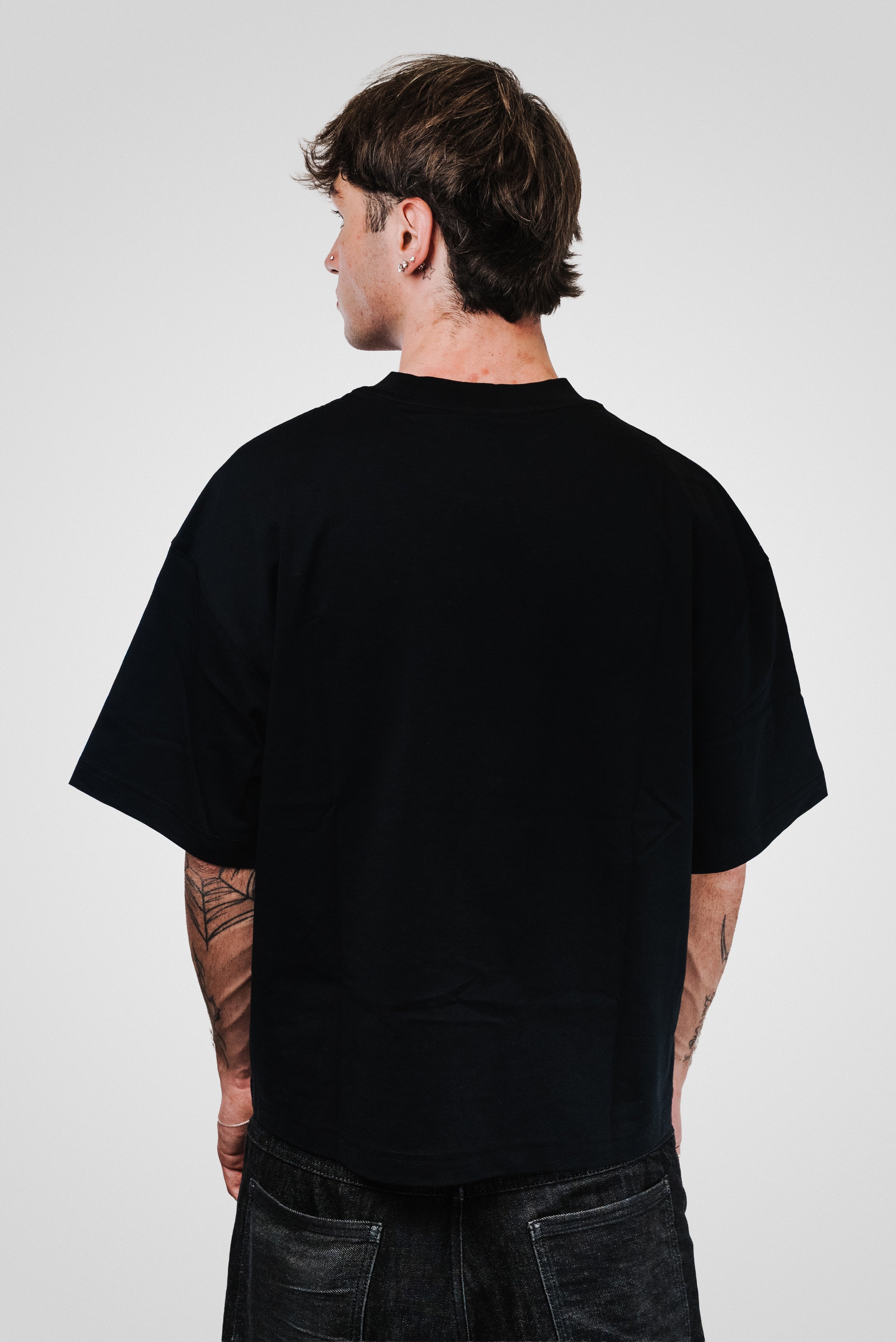 ROSARY STRASS GREEN FUR MOUTH BLACK TEE - Noissey Brand