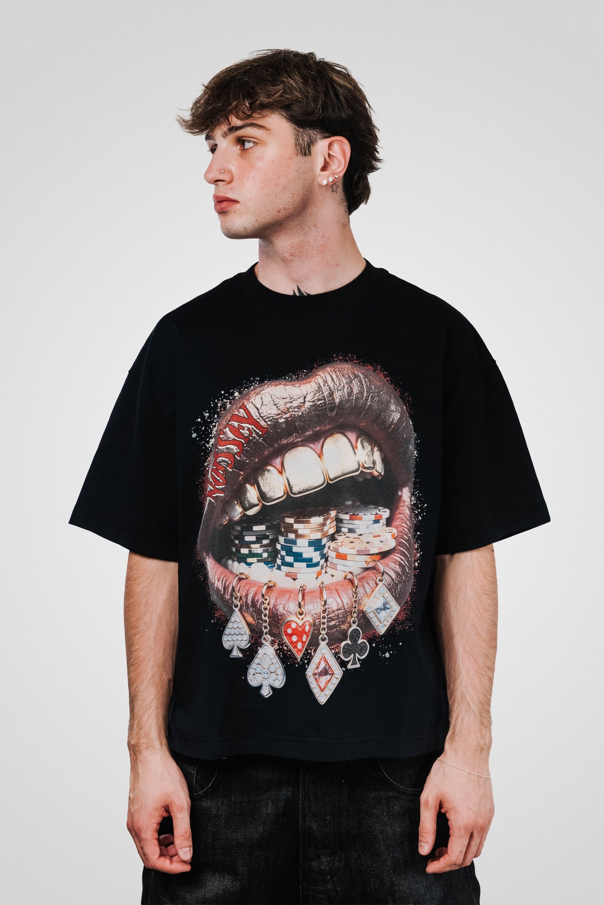 POKER MOUTH BLACK TEE - Noissey Brand