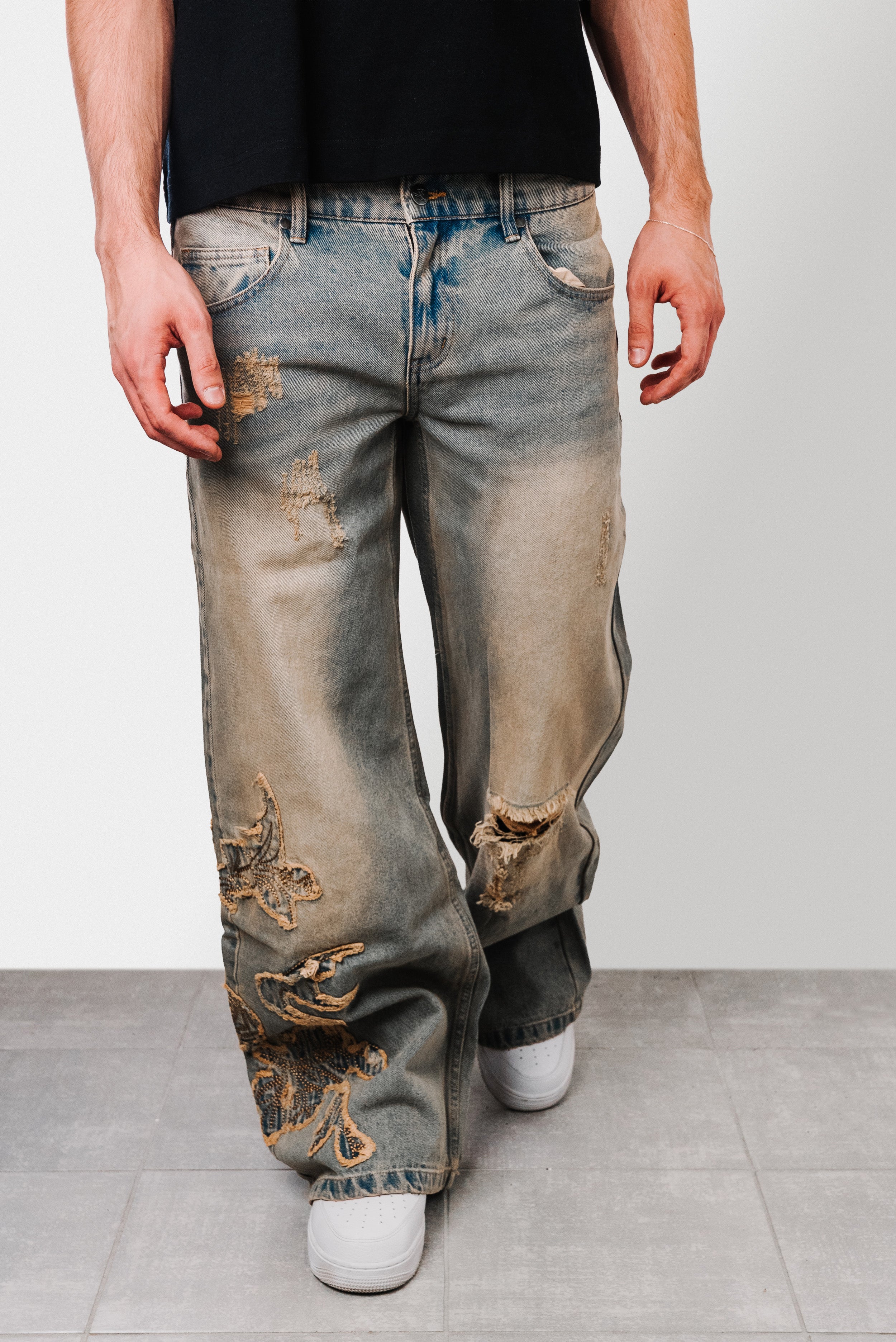 ROSE WASHED BLUE DENIM JEANS - SCUFFERS