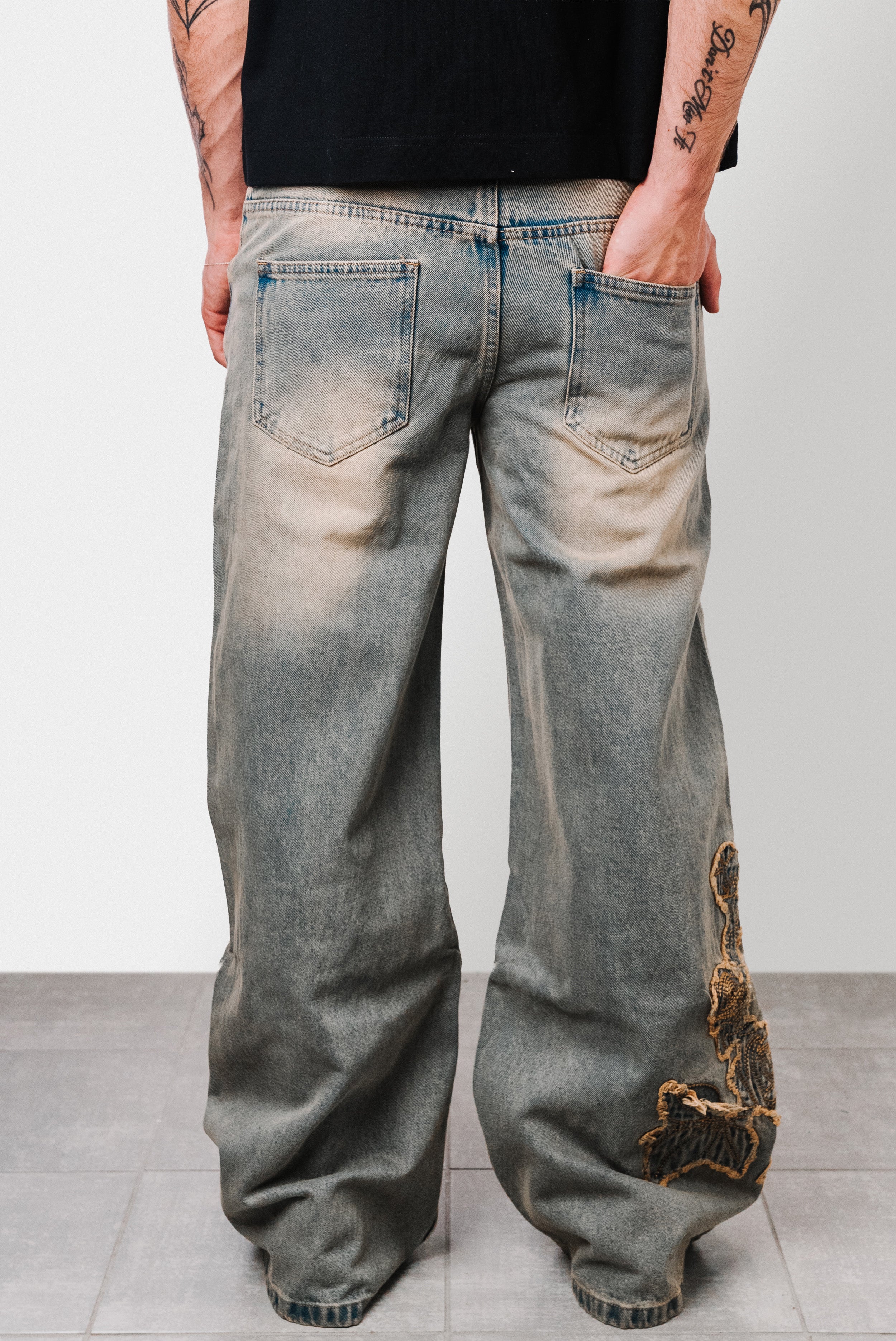 ROSE WASHED BLUE DENIM JEANS - SCUFFERS