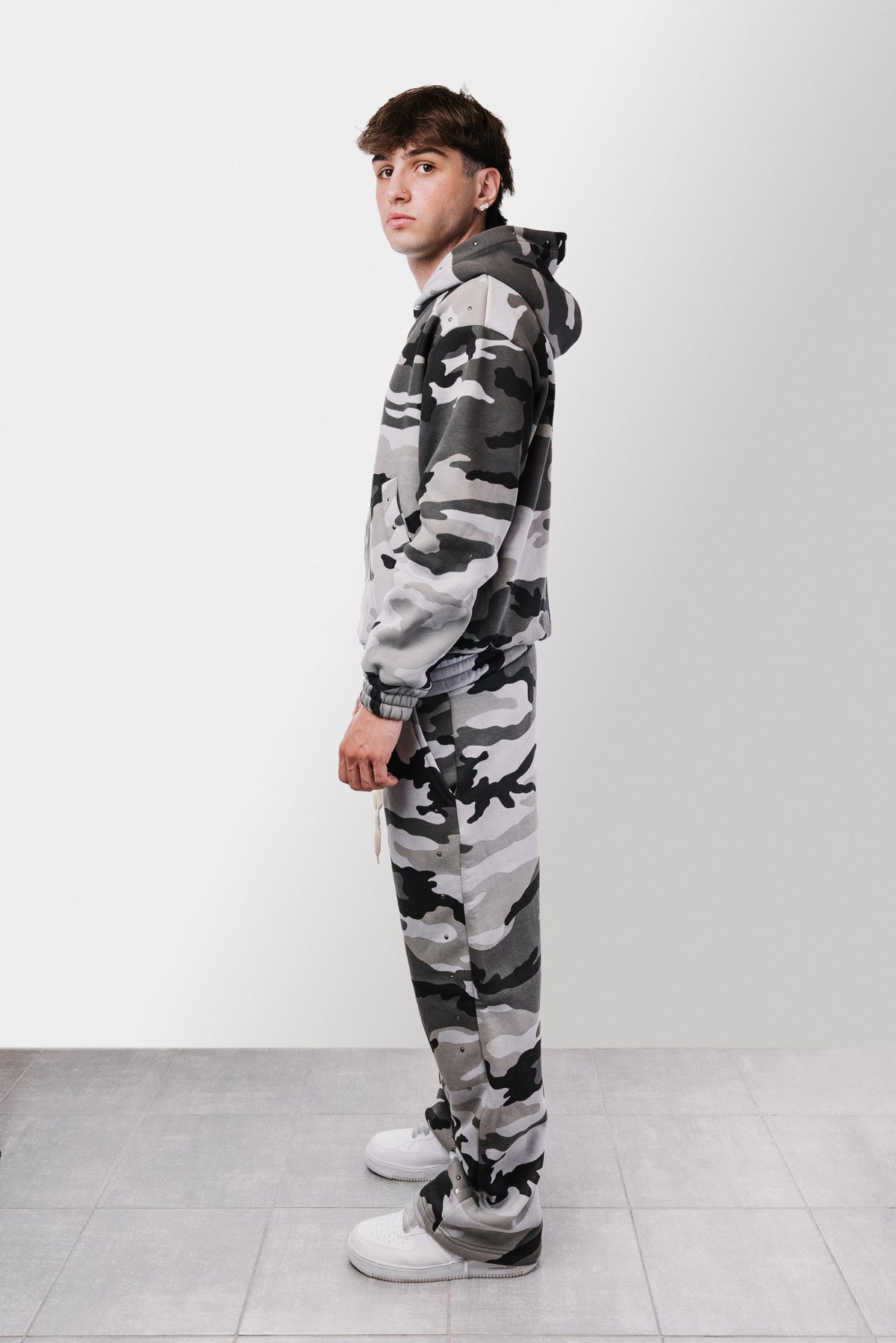CAMO GREY WINTER ZIP HOODIE - Replacement Brand