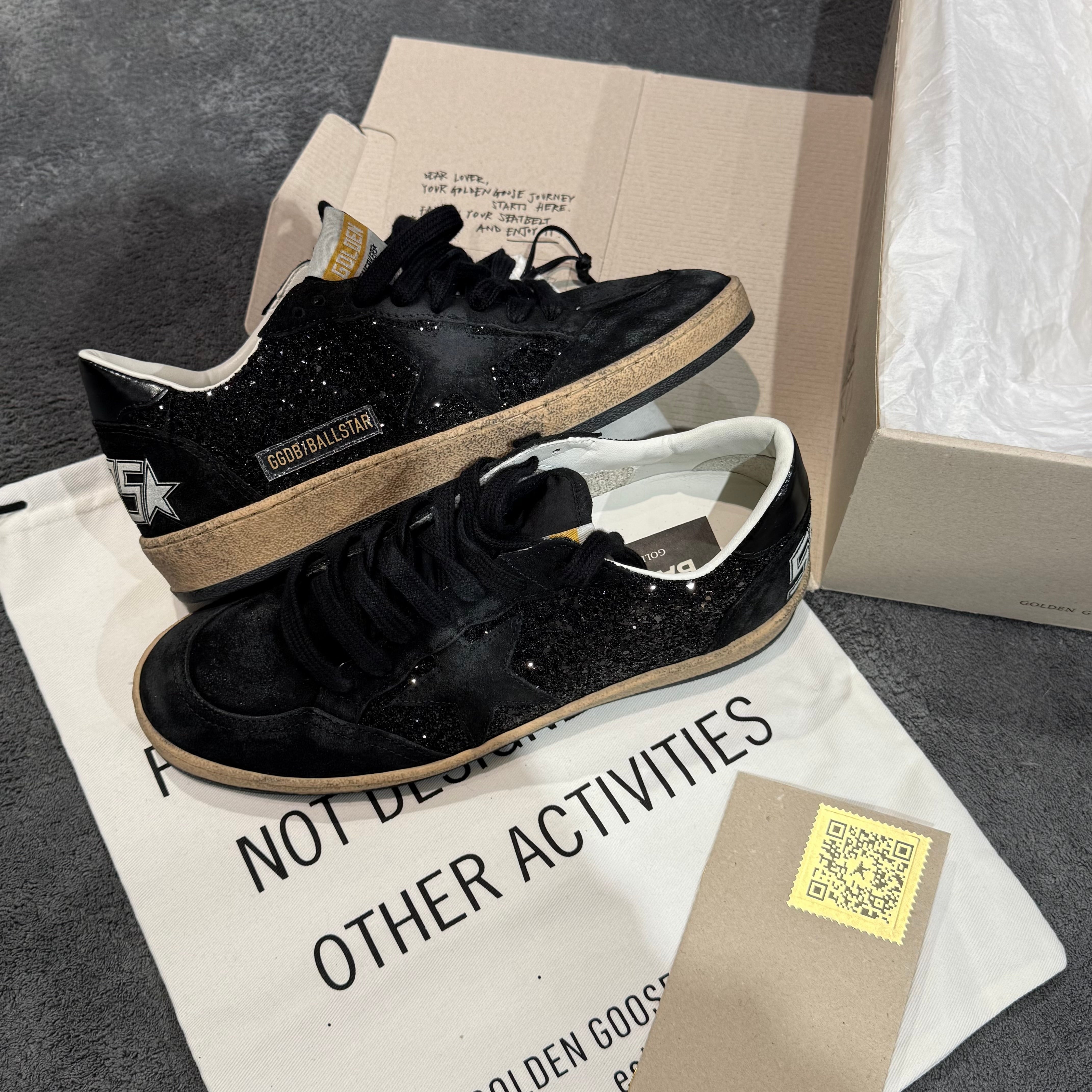 GOLDEN GOOSE BALLSTAR GLITTER BLACK