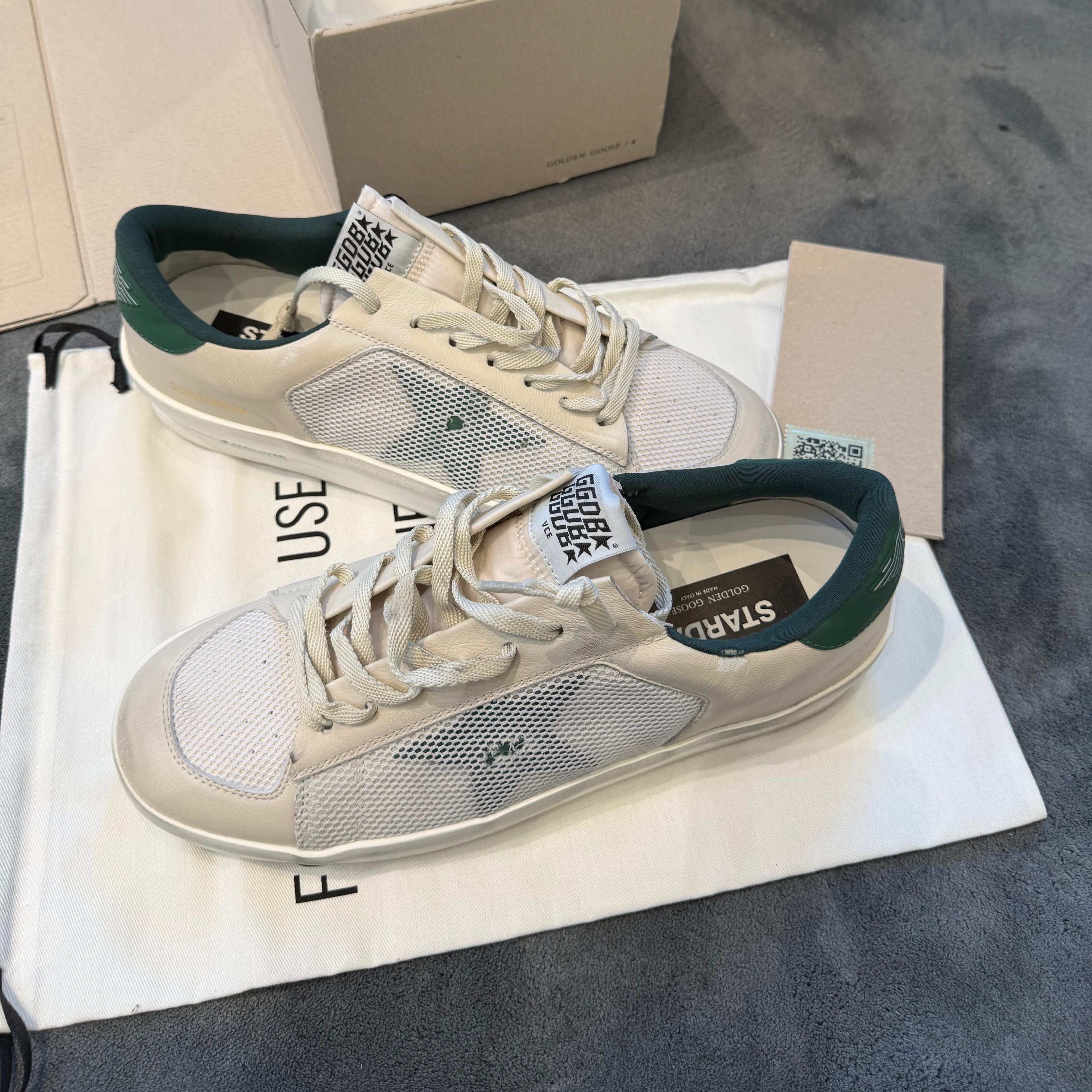 GOLDEN GOOSE STARDAN WHITE GREEN