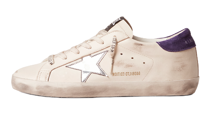 GOLDEN GOOSE SUPER STAR PURPLE SUEDE TAB METALLIC STAR