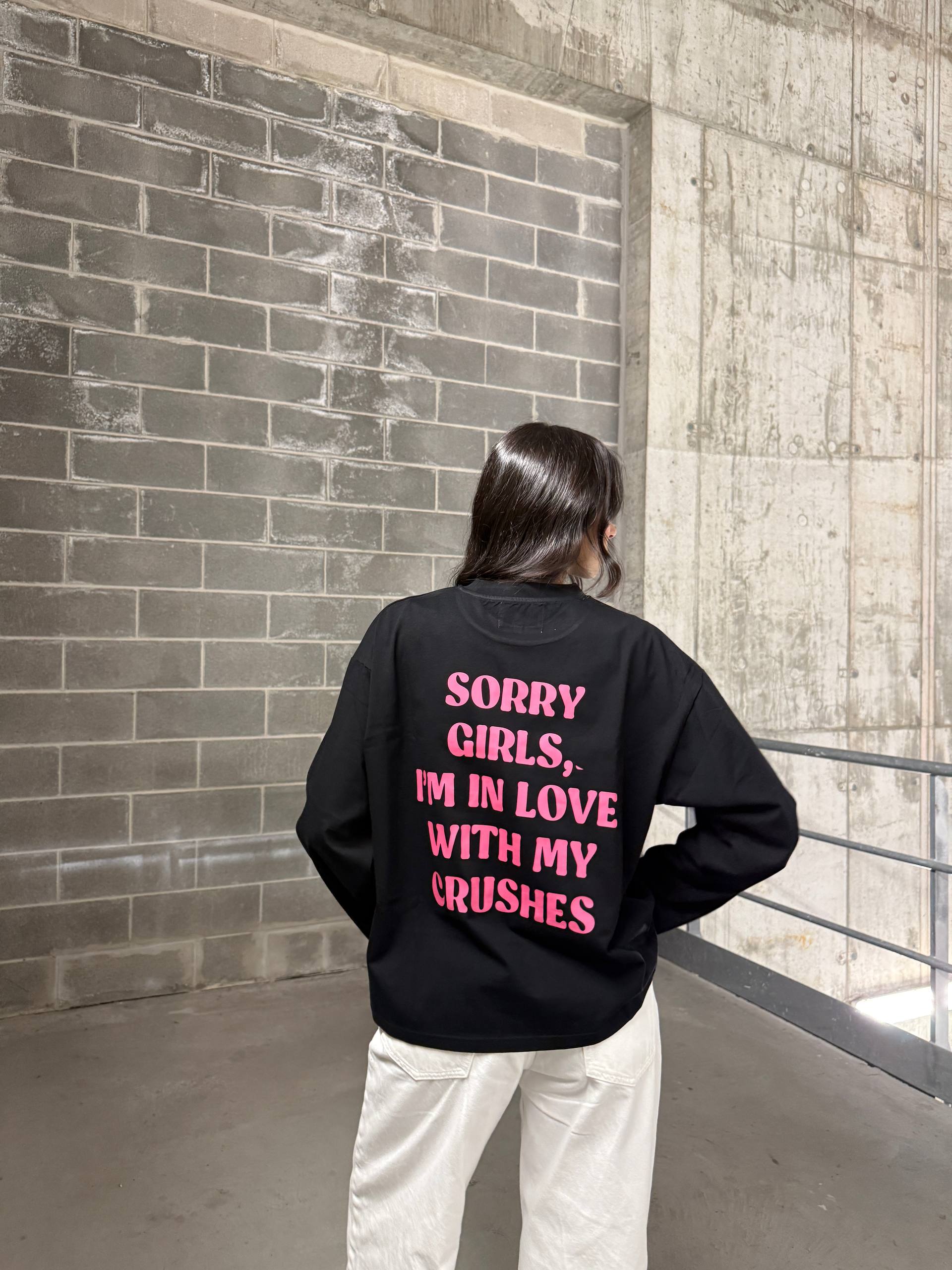 MY CRUSHES BLACK BOXY LONGSLEEVE - TheDoubleE