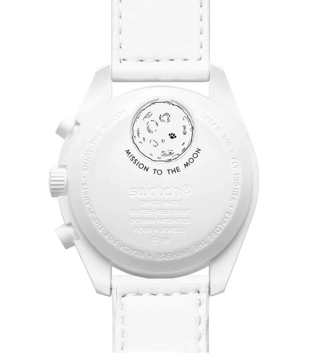 Swatch x Omega Bioceramic Moonswatch Mission To Moonphase Snoopy White