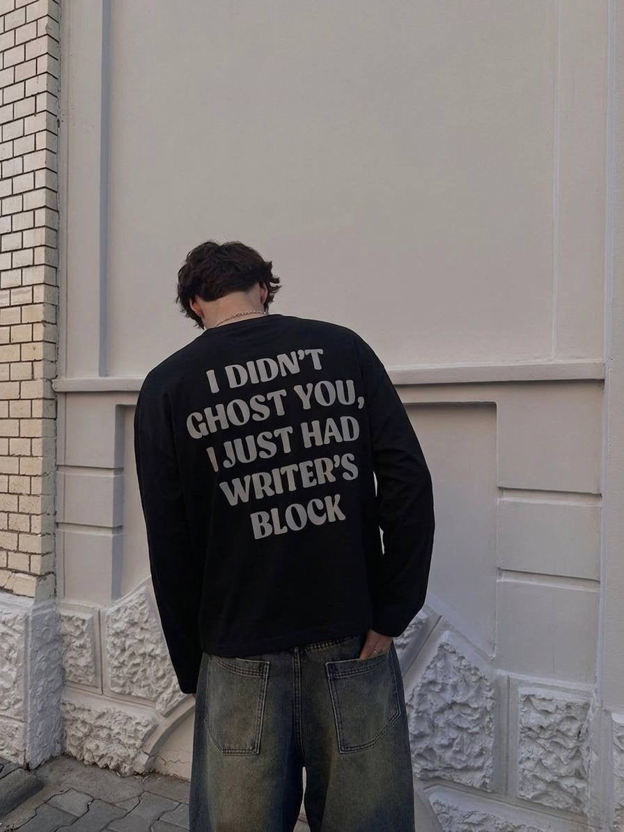 GHOST BLACK BOXY LONGSLEEVE - TheDoubleE