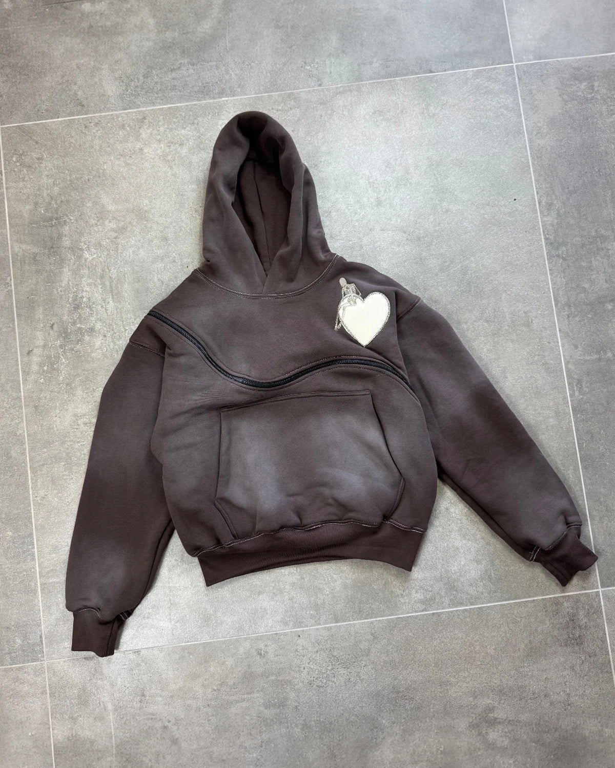 FUSION ZIP PERFECT HOODIE BROWN - ALESSIO GIFFI