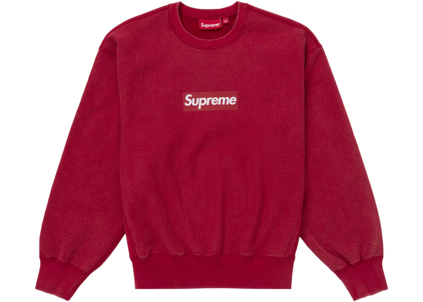 SUPREME WASHED BOX LOGO CREWNECK RED SS25