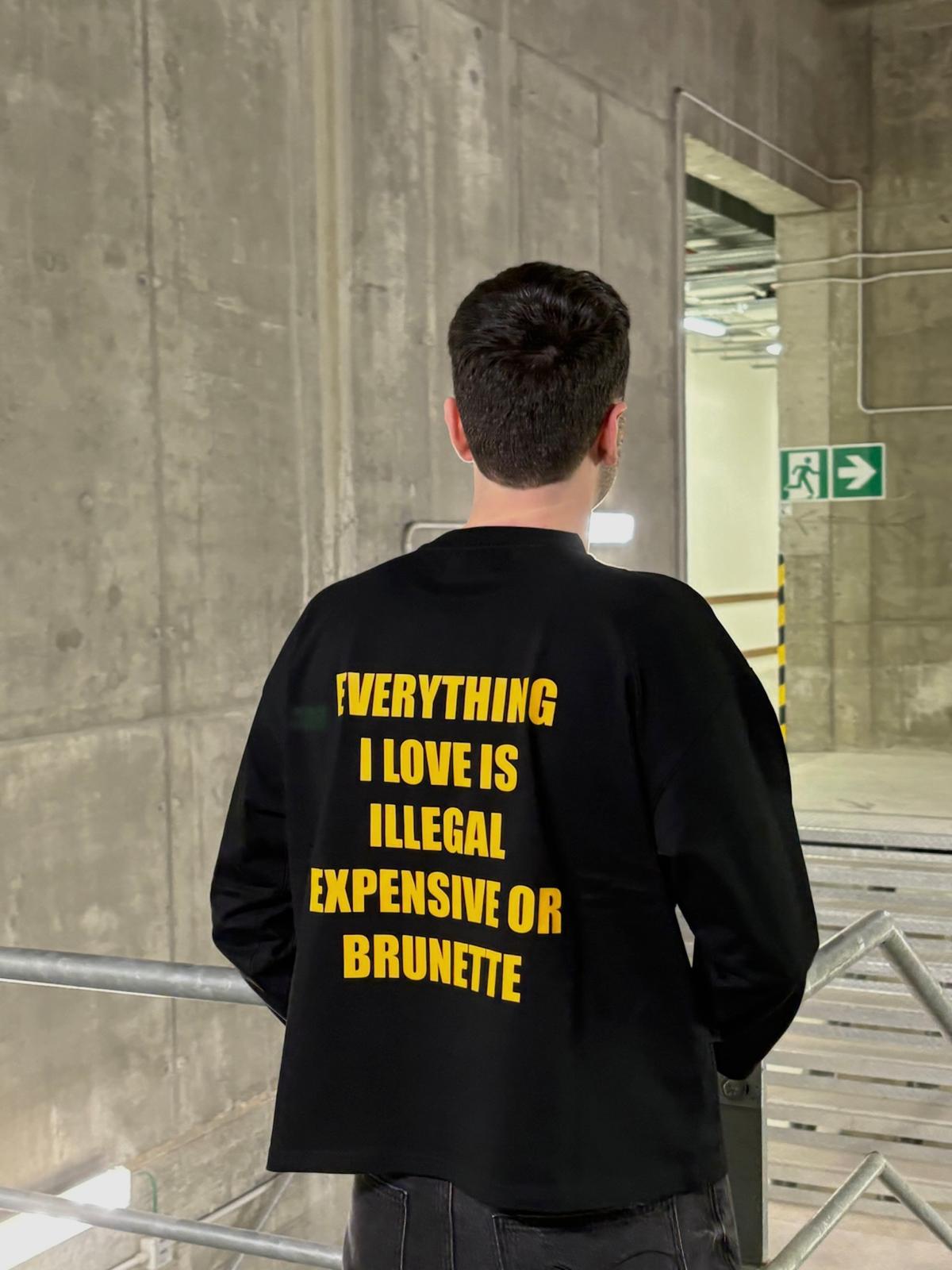 BRUNETTE BOXY LONGSLEEVE BLACK - TheDoubleE