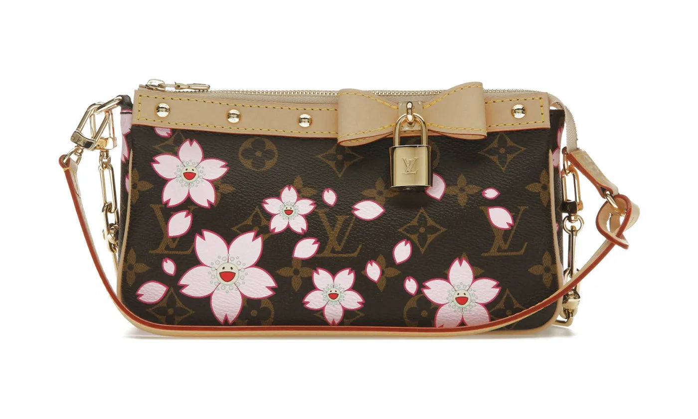 LOUIS VUITTON X TAKASHI MURAKAMI POCHETTE ACCESSOIRES SAKURA BROWN