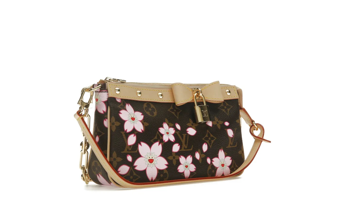 LOUIS VUITTON X TAKASHI MURAKAMI POCHETTE ACCESSOIRES SAKURA BROWN