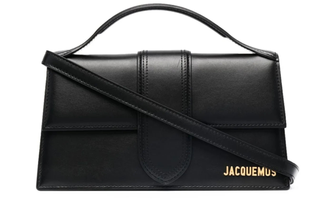 JACQUEMUS LE GRAND BAMBINO CROSSBOD STRAP HANDBAG BLACK GOLD