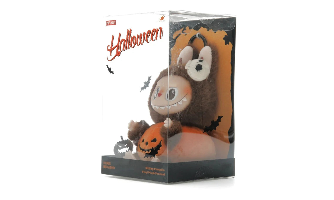 LABUBU HAPPY HALLOWEEN PARTY SERIES-SITTING PUMPKIN VINYL PLUSH PEDANT