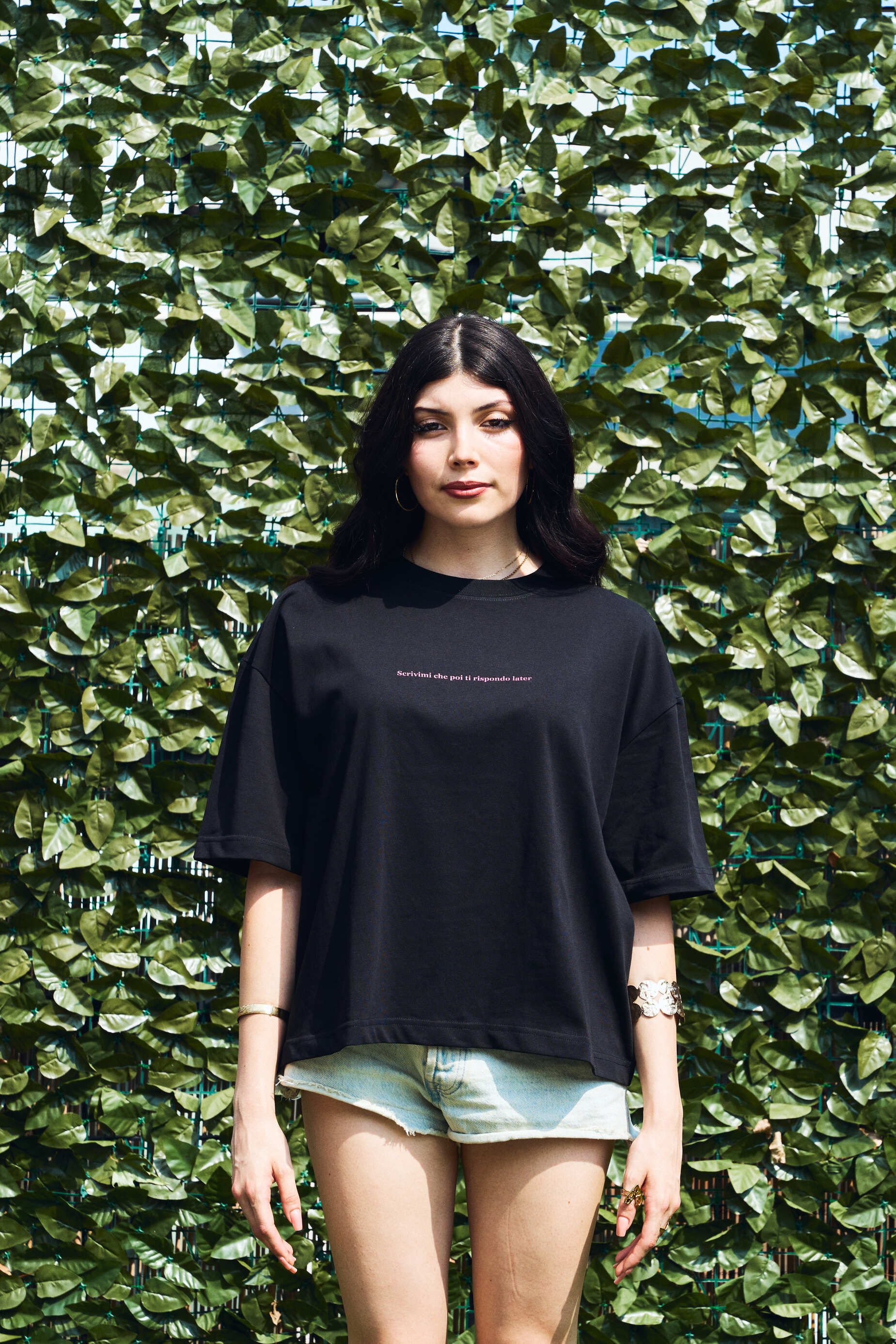 SCRIVIMI CHE POI TI RISPONDO LATER BOXY TEE BLACK UNISEX - Malessere Brand