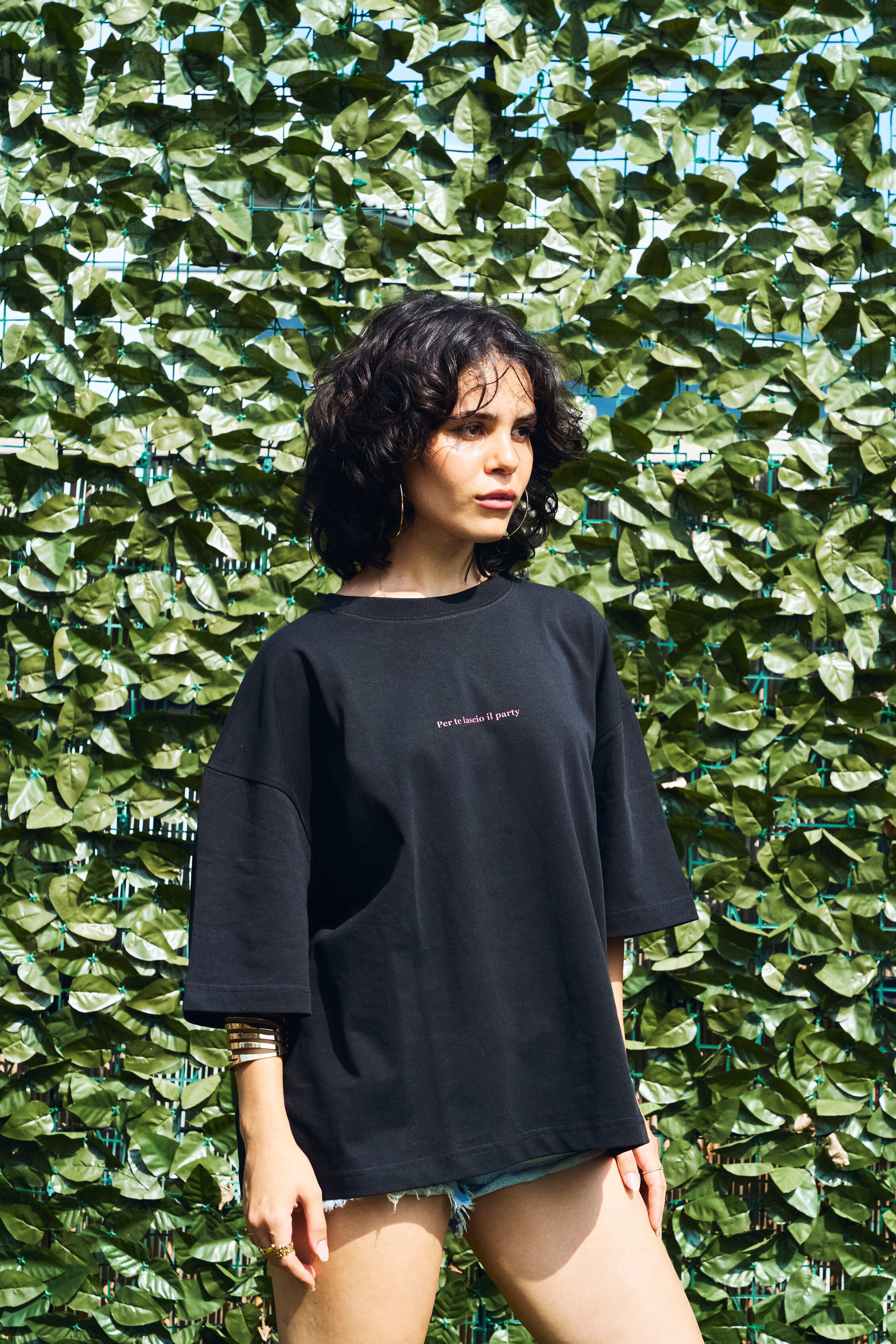 PER TE LASCIO IL PARTY BOXY TEE BLACK UNISEX - Malessere Brand