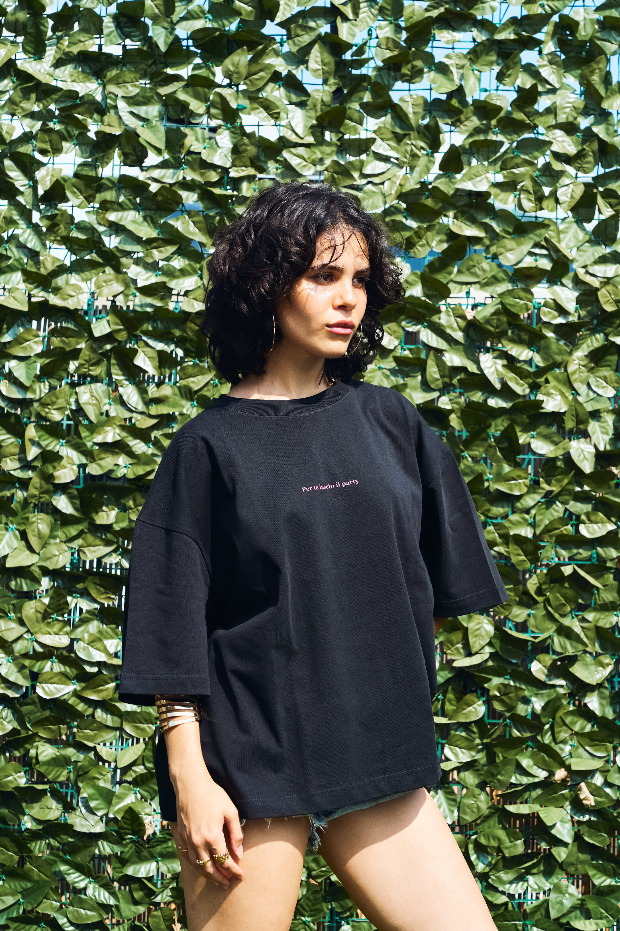 PER TE LASCIO IL PARTY BOXY TEE BLACK UNISEX - Malessere Brand