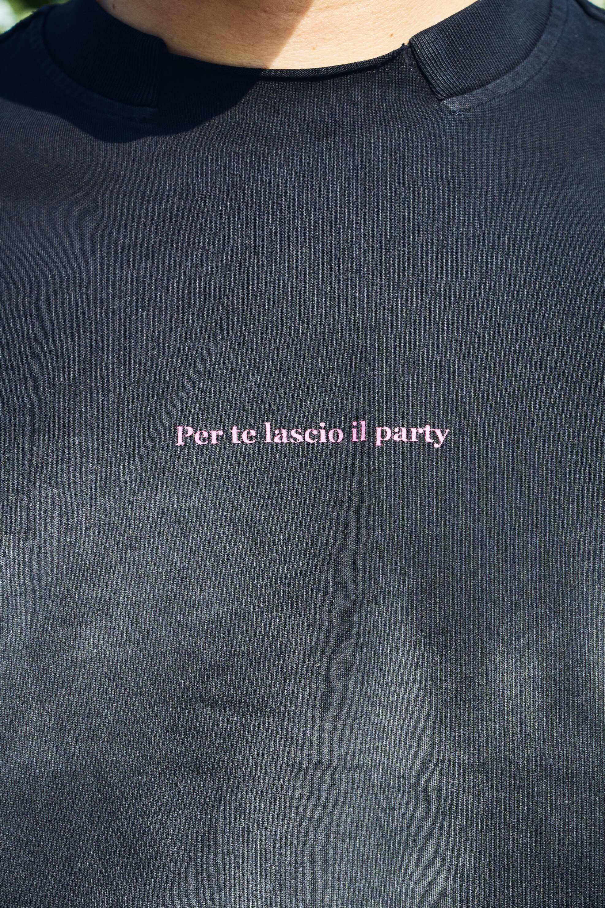 PER TE LASCIO IL PARTY OVERSIZED TEE WASHED BLACK UNISEX - Malessere Brand