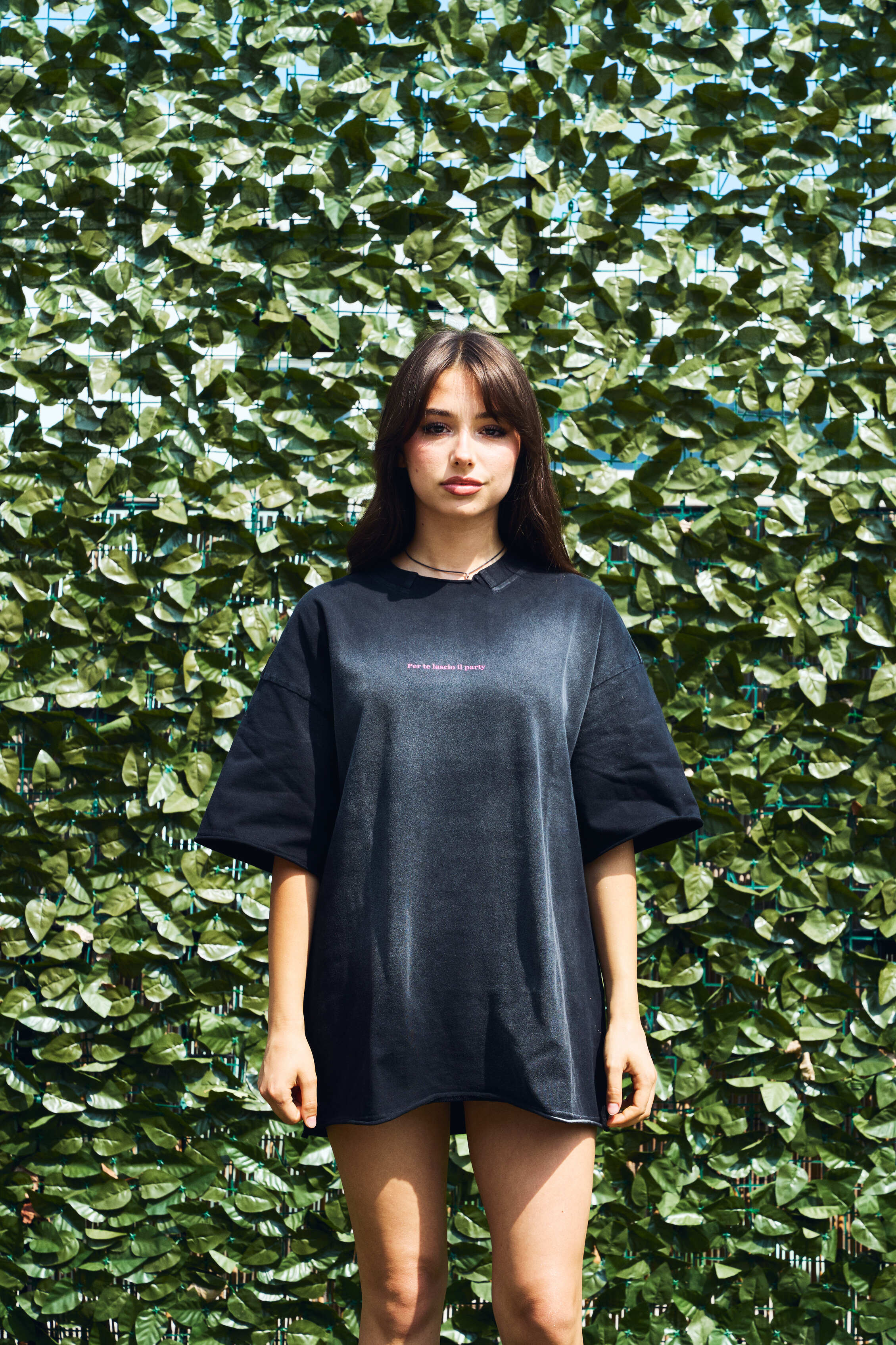 PER TE LASCIO IL PARTY OVERSIZED TEE WASHED BLACK UNISEX - Malessere Brand