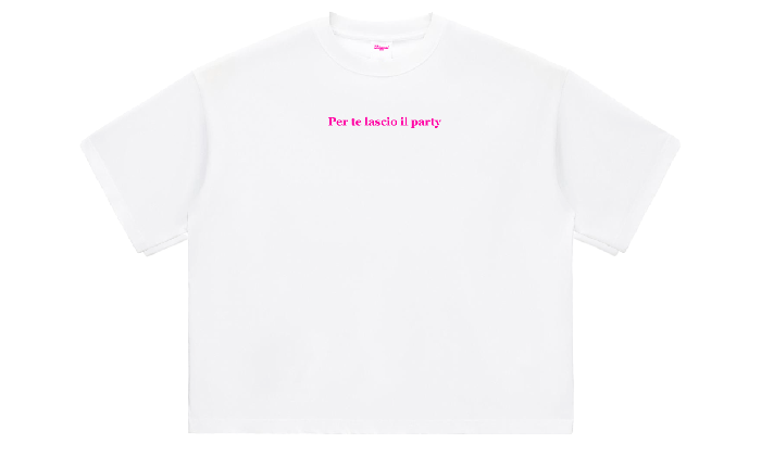 PER TE LASCIO IL PARTY BOXY TEE WHITE UNISEX - Malessere Brand