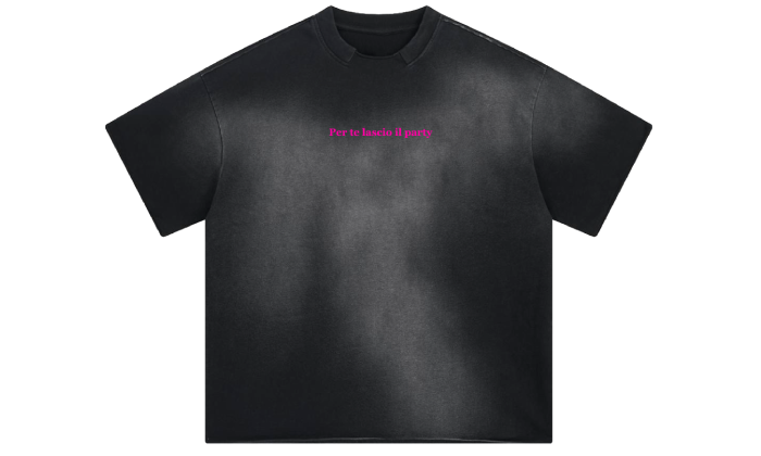 PER TE LASCIO IL PARTY OVERSIZED TEE WASHED BLACK UNISEX - Malessere Brand