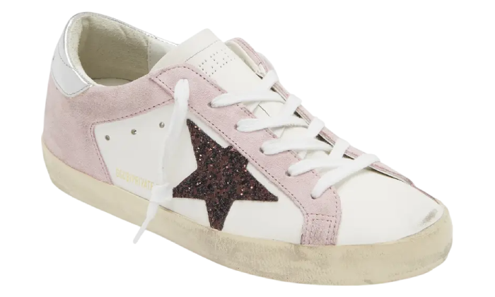GOLDEN GOOSE SUPER STAR SUEDE PINK TACCO SILVER