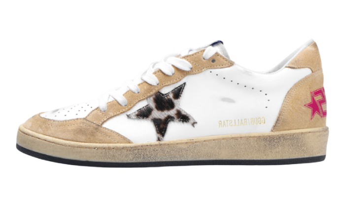 GOLDEN GOOSE BALLSTAR STELLA LIGHT LEOPARD & TACCO PINK