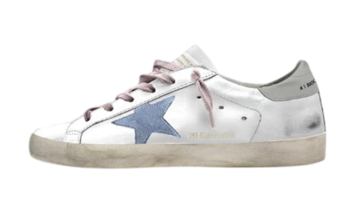 GOLDEN GOOSE SUPER STAR STELLA SUEDE BLUE & LACES PINK