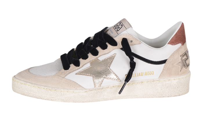 GOLDEN GOOSE BALLSTAR STAR GOLD VELVET LACES