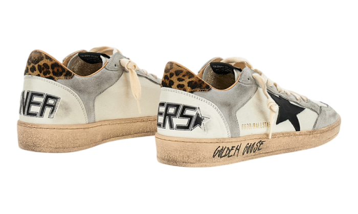 GOLDEN GOOSE BALLSTAR BLACK STAR LEOPARD TAB