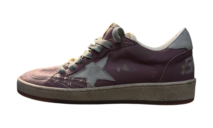 GOLDEN GOOSE BALLSTAR FULL VIOLET LACES GREEN