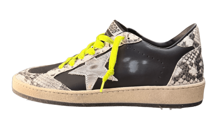GOLDEN GOOSE BALLSTAR CROCO SNAKE YELLOW LACES
