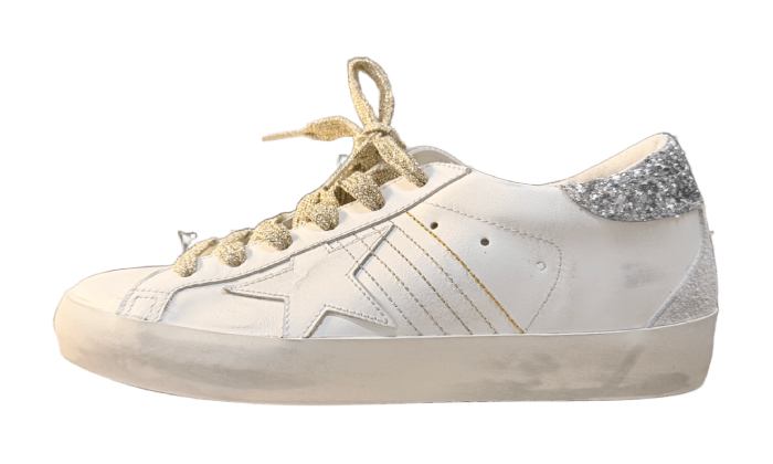 GOLDEN GOOSE SUPER STAR GLITTER LANE LACES TAB