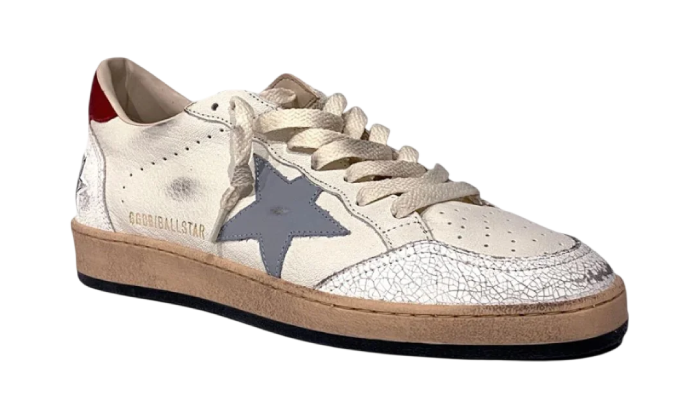 GOLDEN GOOSE BALLSTAR GREY STAR RED TAB