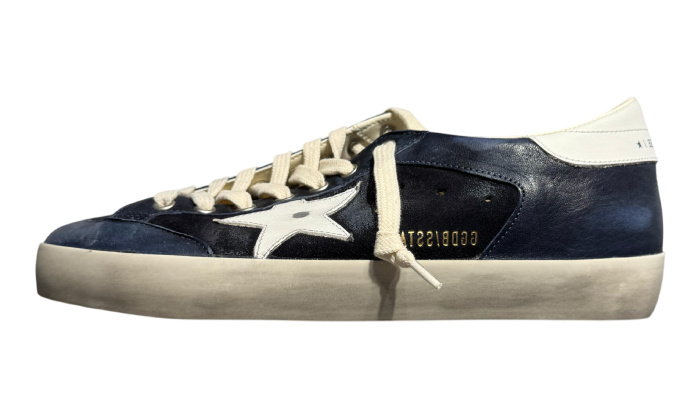 GOLDEN GOOSE SUPER STAR SUEDE BLUE TAB WHITE
