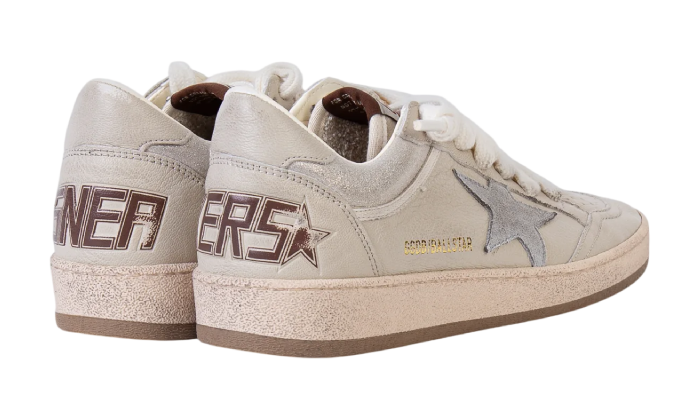 GOLDEN GOOSE BALLSTAR FULL LEATHER BEIGE GREY SUEDE STAR