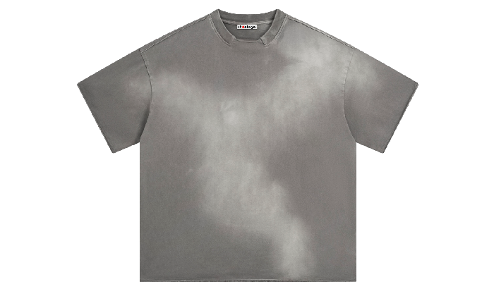 THE DISTRESSED SPRAY FRAYED EDGES TEE GREY - Shoebuya Brand