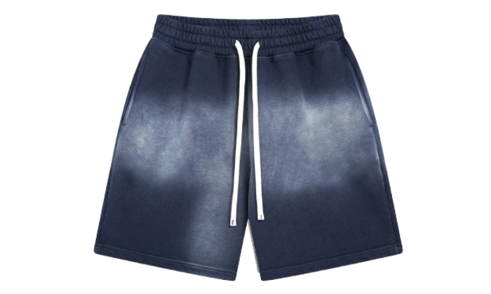 THE ACID WASH SPRAY SHORTS BLUE - Shoebuya Design