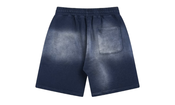 THE ACID WASH SPRAY SHORTS BLUE - Shoebuya Design