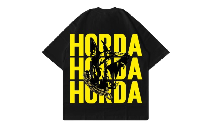 URBAN OUTFITTERS YELLOW OVERSIZED TEE BLACK - Horda Brand