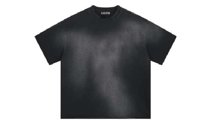 THE DISTRESSED SPRAY FRAYED EDGES TEE BLACK - Shoebuya Brand
