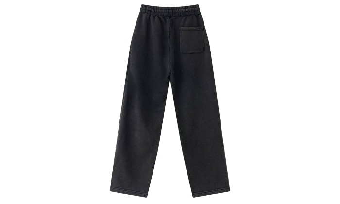 LOOSE DISTRESSED STRIPED STRAIGHT PANTS BLACK - Shoebuya Brand