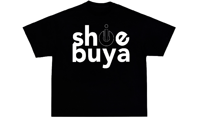DOUBLE LOGO SHOEBUYA TEE BLACK - Shoebuya Brand