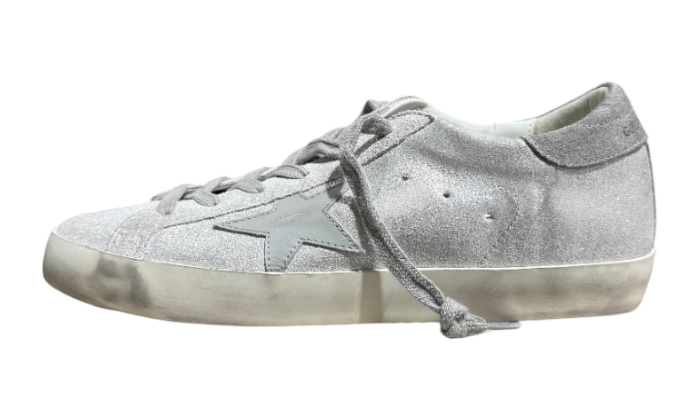 GOLDEN GOOSE SUPER STAR GLITTER SILVER