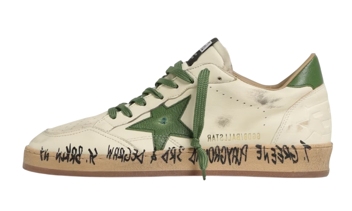 GOLDEN GOOSE BALLSTAR DISTRESSED FINISH LEATHER CON GRAFFITI