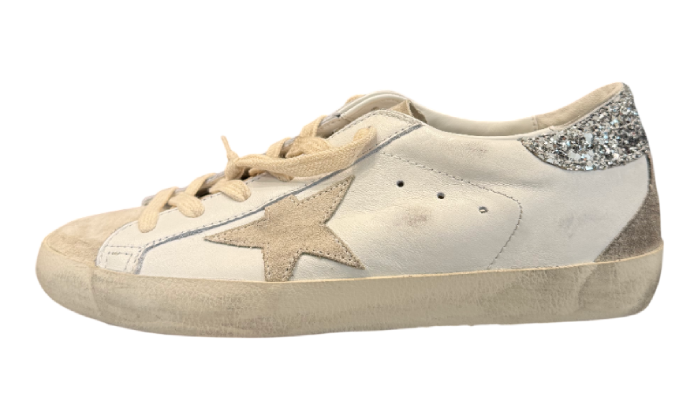 GOLDEN GOOSE SUPER STAR TACCO GLITTER SILVER