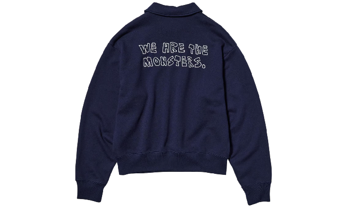 QUARTER ZIP HOODIE UNIQLO X POP MART LABUBU BLUE