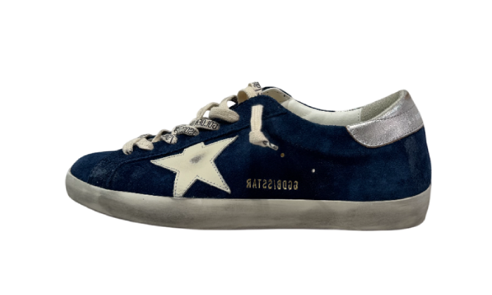 GOLDEN GOOSE SUPERSTAR SUEDE BLUE/SILVER