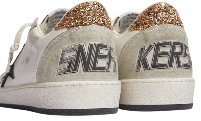 GOLDEN GOOSE BALLSTAR GLITTER GOLD & BLACK