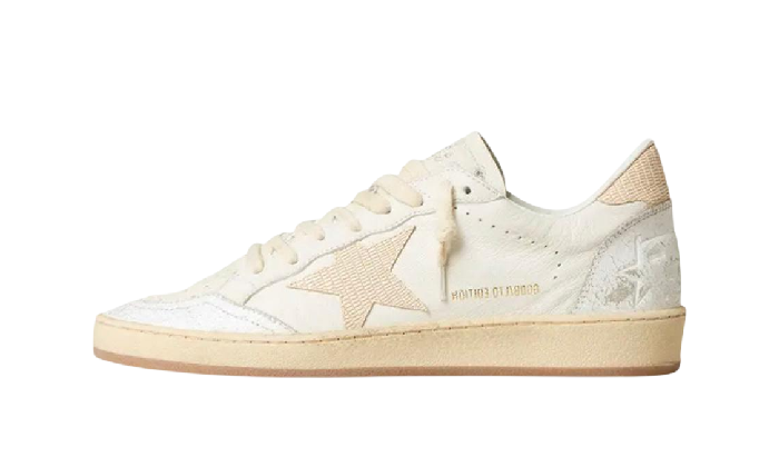 GOLDEN GOOSE BALLSTAR BEIGE IN PELLE STELLA CROCO
